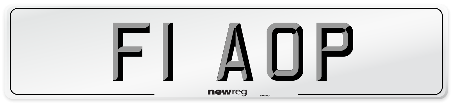 F1 AOP Number Plate from New Reg